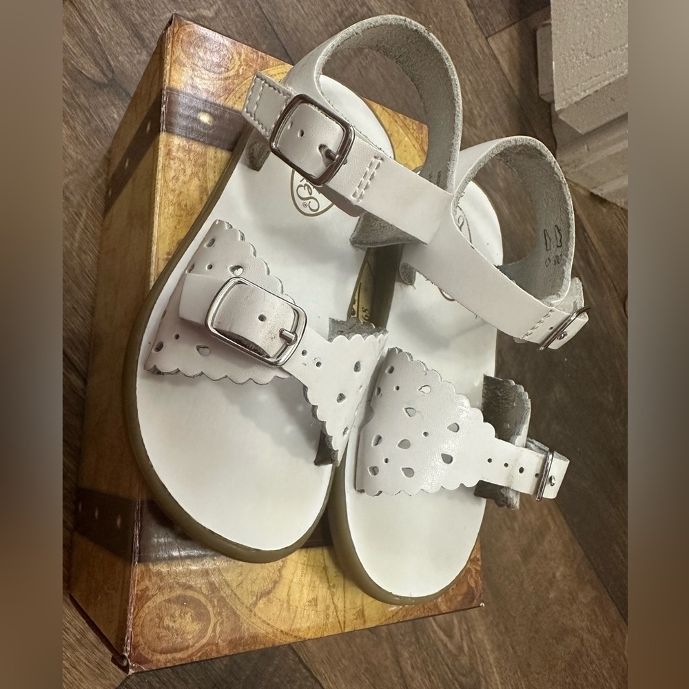 White toddler sandals